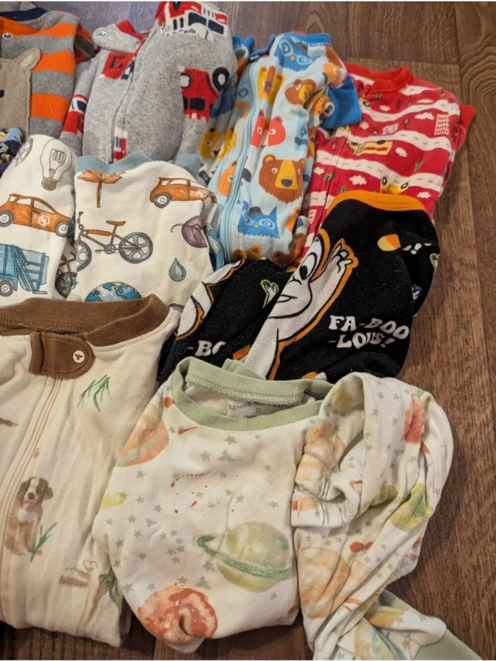 Lot Of 14 Baby Boy Kid Pajama Sets Carters Burts Bees Size 18 Months - 2T